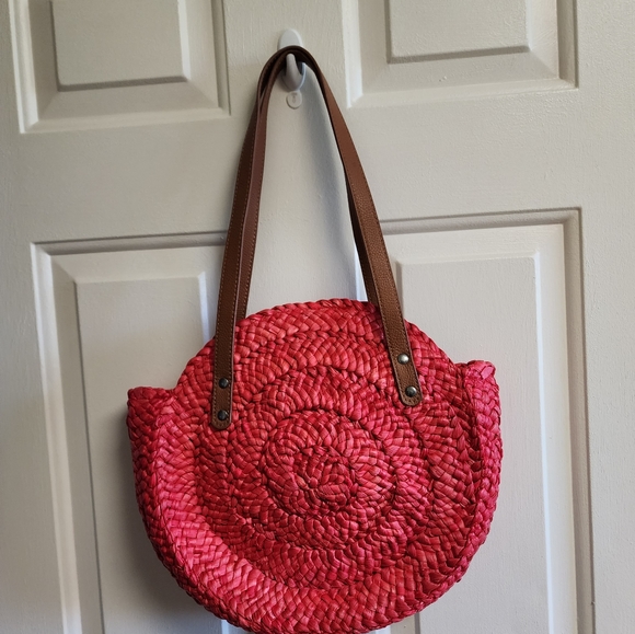 Lucky brand straw basket weave circular purse - Picture 7 of 10